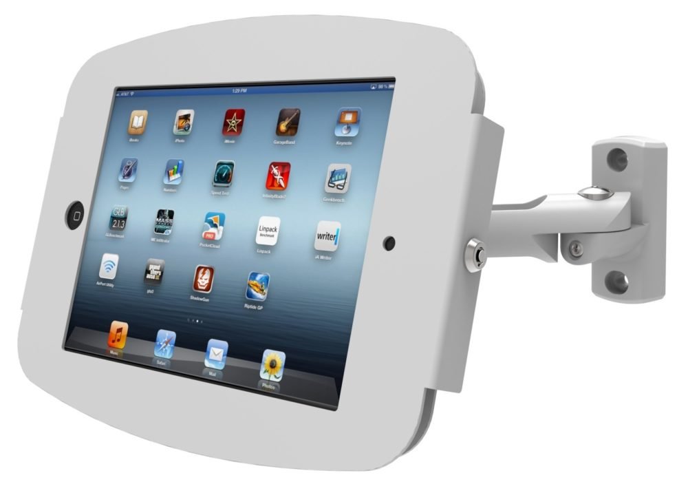 Swing-Arm Wall MouFlip-cover iPad Enclosure Kiosk with nt (for iPad Mini)